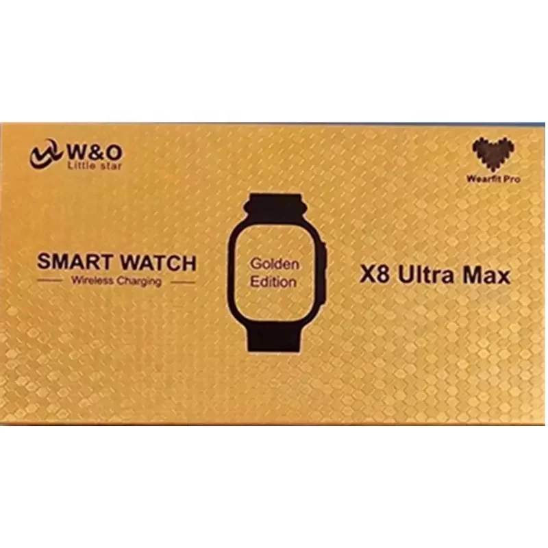 Factory X8 Ultra Max Smartwatch 1.99 inch Gold Stainless Strap Wearfit Pro app Watch Series 8 X8 Ultra Max smart watch 49MM