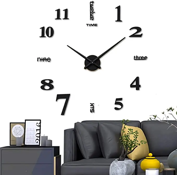Cheap Price Frameless Large DIY Wall Clock Kit for Home Living Room Bedroom Office Decoration clocks watches