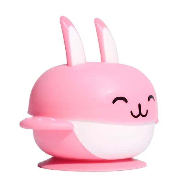 
Baosheng Cute Rabbit Design Wholesale Baby Bowl With Suction Baby Feeding Bowl Set 