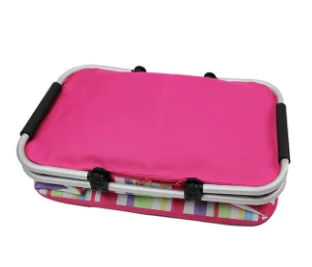 Factory good quality collapsible picnic basket, folding picnic basket