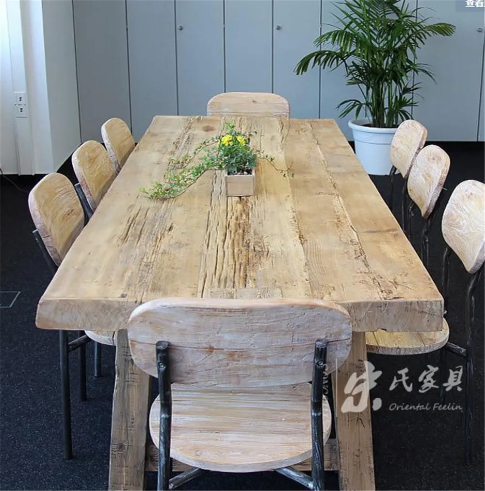 Asian style Chinese wooden dinning room furniture reclaimed wood dinning table