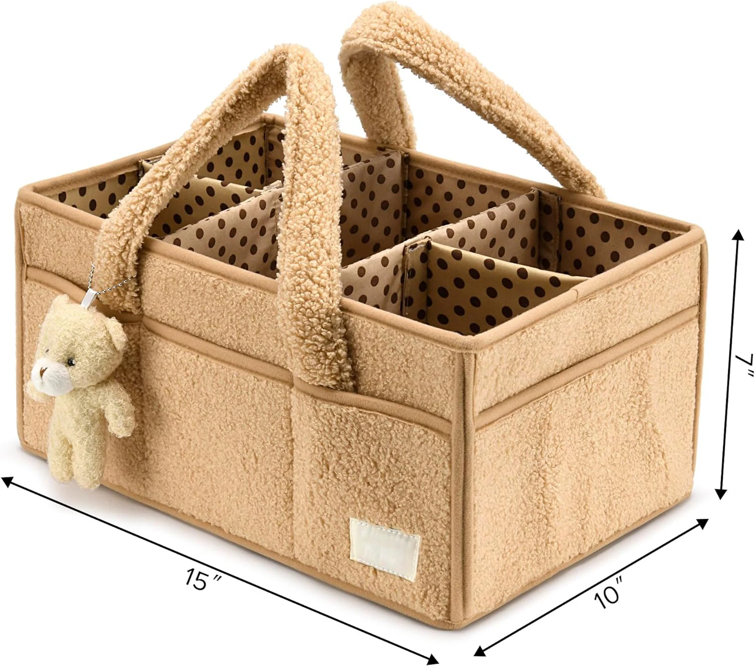 Portable Teddy Velvet Baby Diaper Caddy Organizer New Design Nursery Diaper Storage Basket for Changing Table
