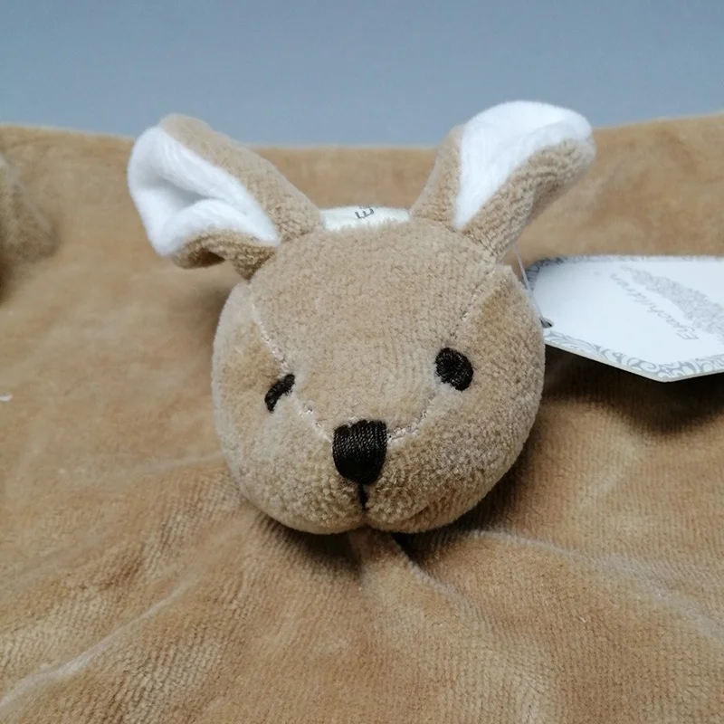 multifunction baby doudou stuffed bunny head custom Infant 100%cotton velours baby comfort teathing&rattle  gift