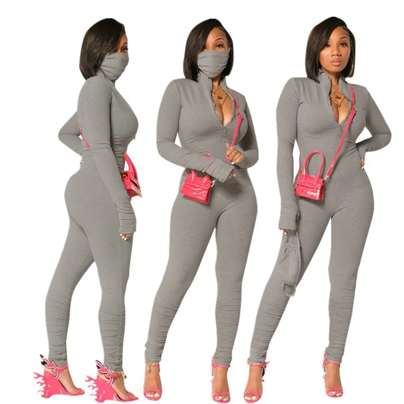 2022 new arrival spring High quality women long sleeve combinaison femme jumper suit elegant jumpsuits romper one piece jumpsuit