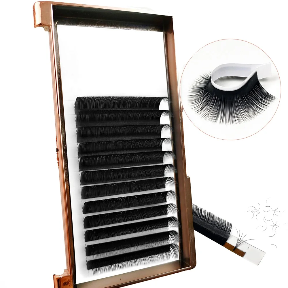 Custom Logo Black Matte Silk Korean PBT Volume Eyelash Extensions Mink Individual Lashes Las Extension Supplies