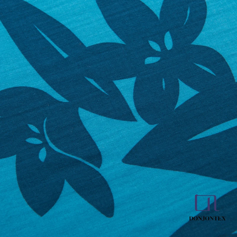 Мягкая легкая ткань из 100% вискоза с цветочным принтом морского цвета для Абайи, платья и ночного белья