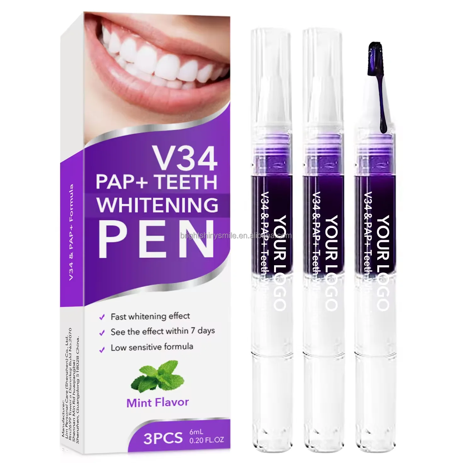 Best Selling Wholesale  Genuine V34 Teeth Whitening Pen Trending Purple Teeth Whitening Products