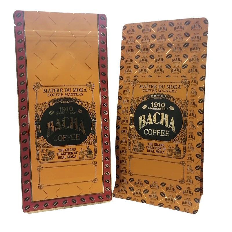 Resealable Aluminium Foil Custom Printed Gusset Sealed Tea Packaging Coffee Bag With Valve