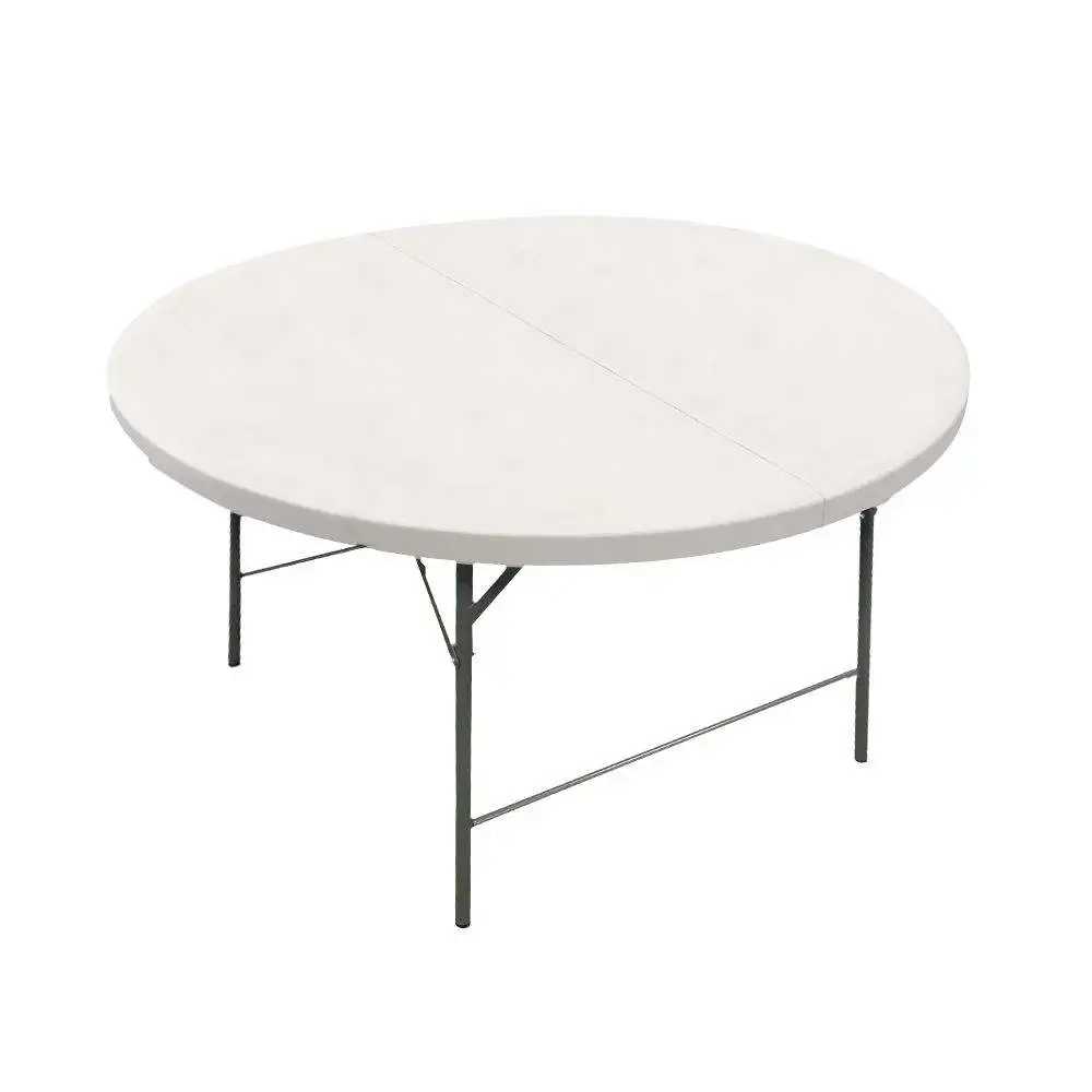 4ft  Cheap Outdoor picnic folding table With Metal Folding Legs portable Plastic round Folding Table And Chair for event