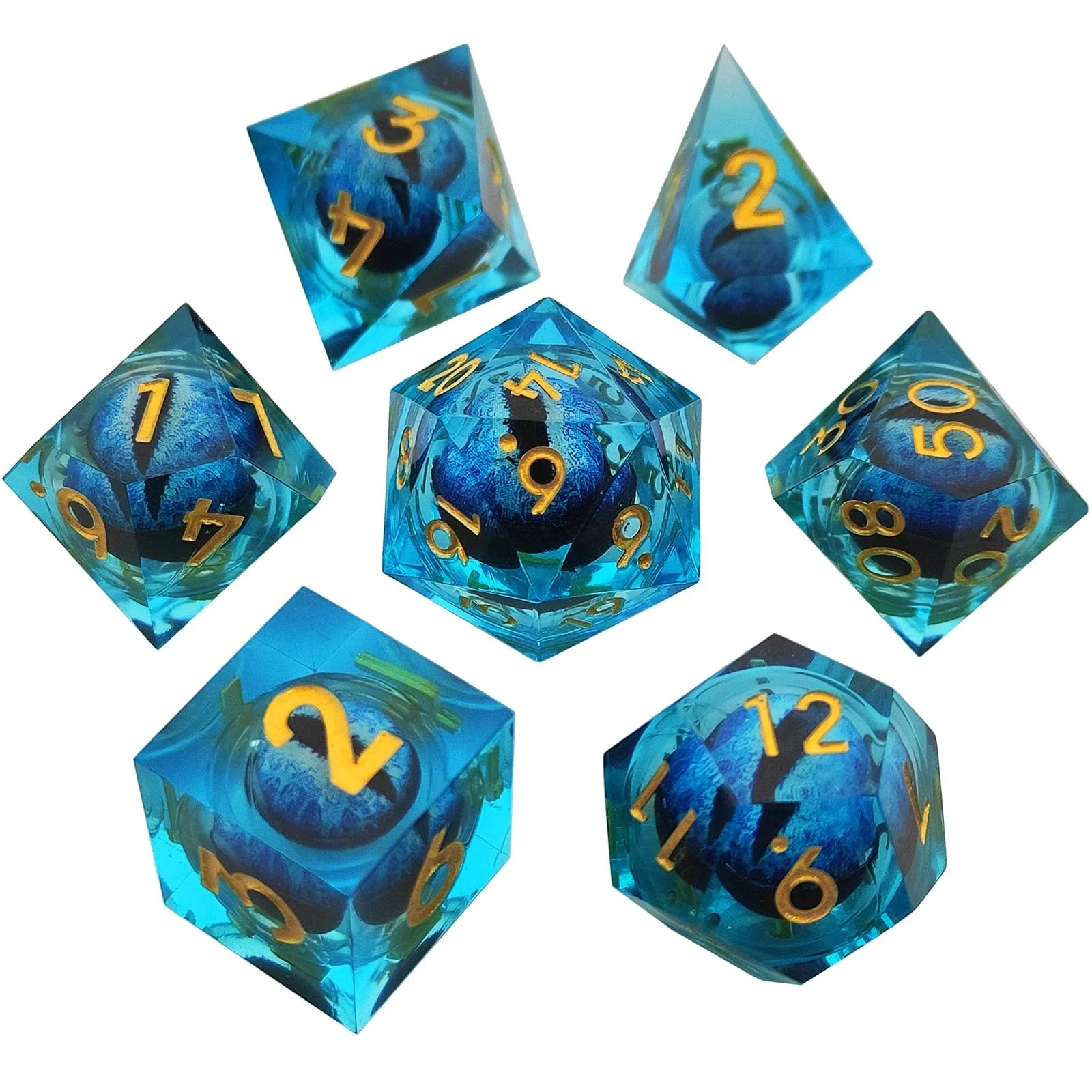 Игра в кости «Драконий глаз», заводская цена для игры в ролевые игры, набор кубики с острыми краями из смолы, Подземелья и Драконы