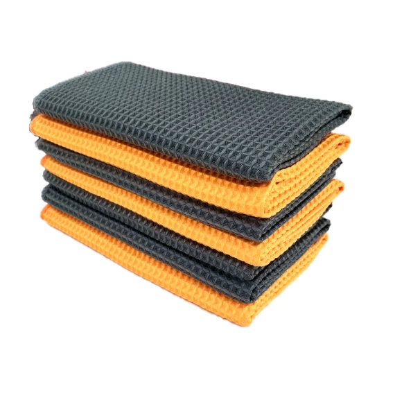 Water magnet microfiber waffle weave drying towel 40x40 smaller size and new style car detailing towel Super plush wash towel