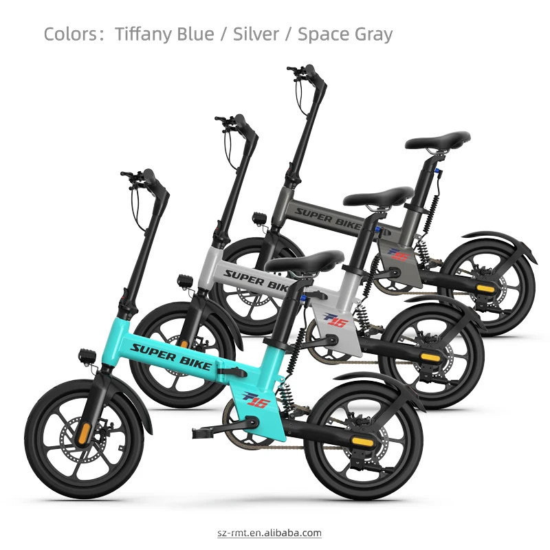 Super Light Aluminum Frame 16inch Folding Electric Bike 350W 36V Brushless Motor  Disc Brake Foldable City Electric Bike