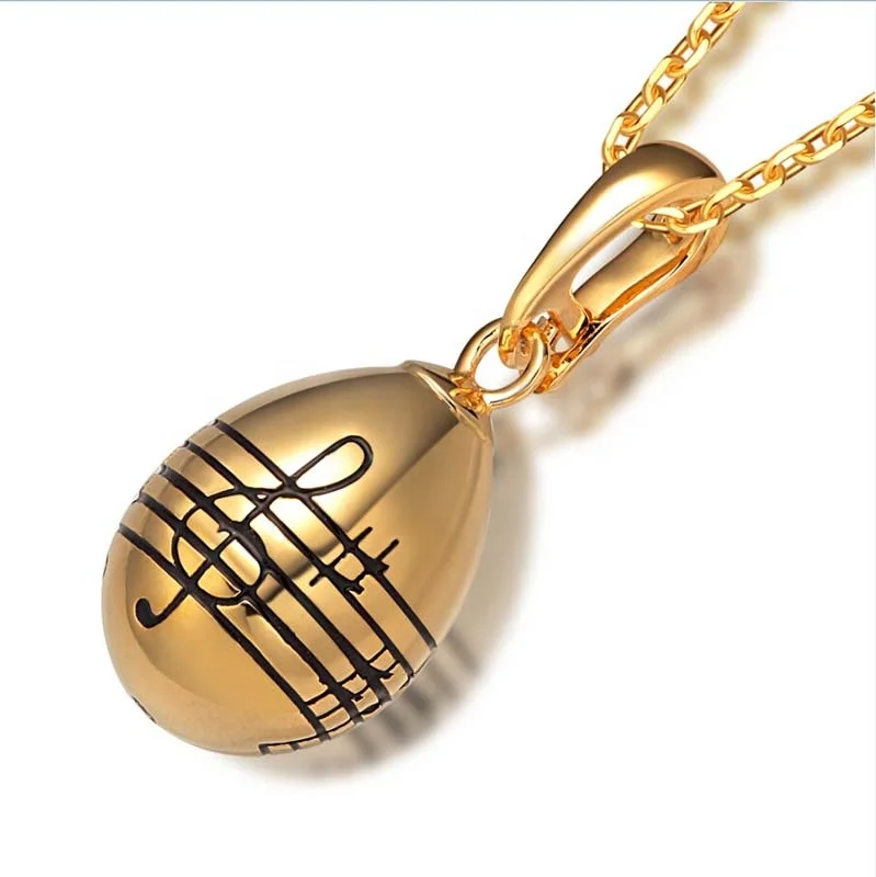 Golden musical characters  enamel easter egg  pendant  Rhinestone faberge style eggs pendant Sterling silver pendant