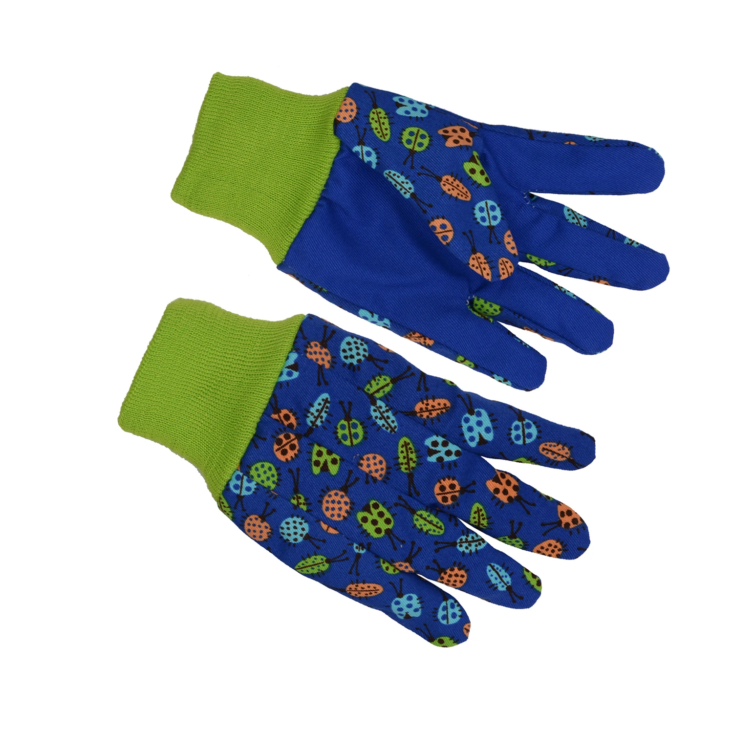 PRI kids blue gloves DIY Children Cotton gloves outdoor children gardening gloves