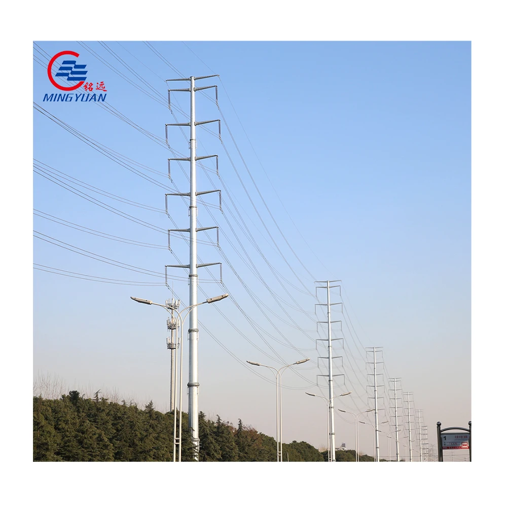 11kv concrete electrical pole hot dip galvanized power transmission tower