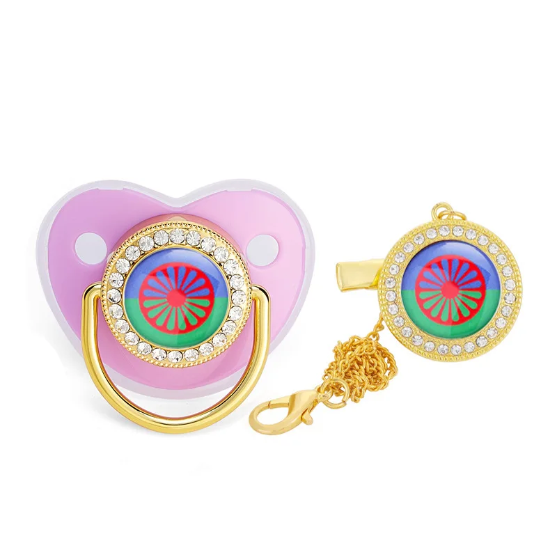 Wholesale Personalized Luxury Sublimation Pacifier Custom Pacifiers Logo Printing Bling Pacifier For Baby