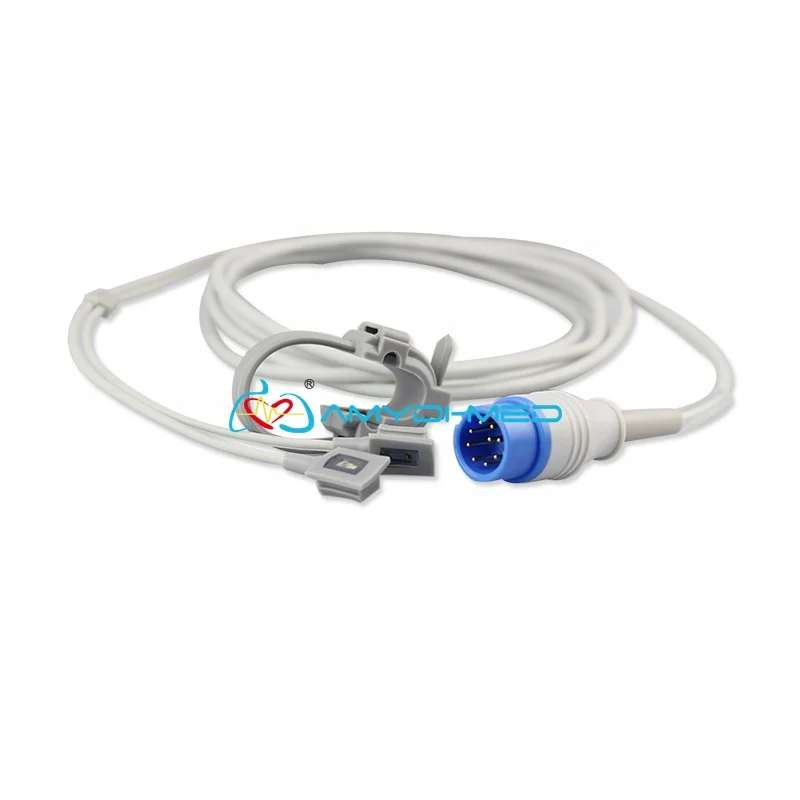 Spo2 Sensor Cable for Adult Medical Consumables 9Pin Adult Finger Clip Spo2 Sensor Patient Cable For BIOLIGHT A8
