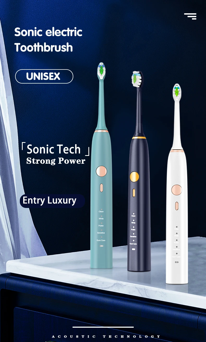 Chinese Factory OEM Sonic Pulsing Smart Electronic Toothbrush with Replacement Heads