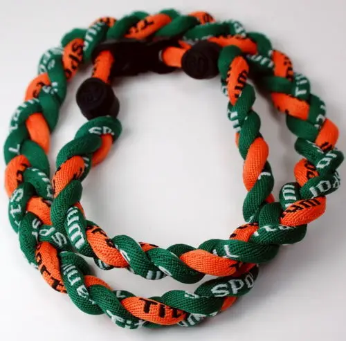 wholesale Tornado braided baseball Necklace Sports Titanium 3 Rope Braided Sport Rope baseball Necklace