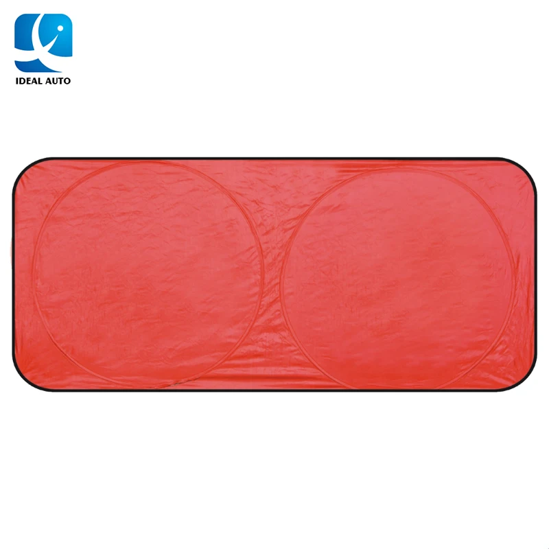 Printed polyester sunshade for car front window