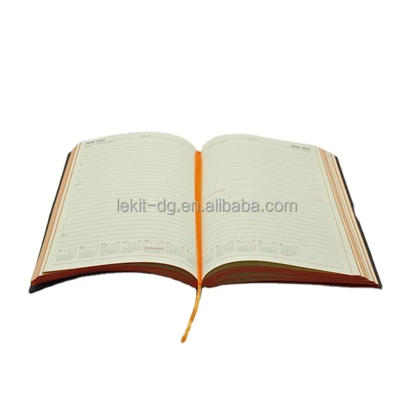 2022 2023 custom diary planner orange color painted edges planer
