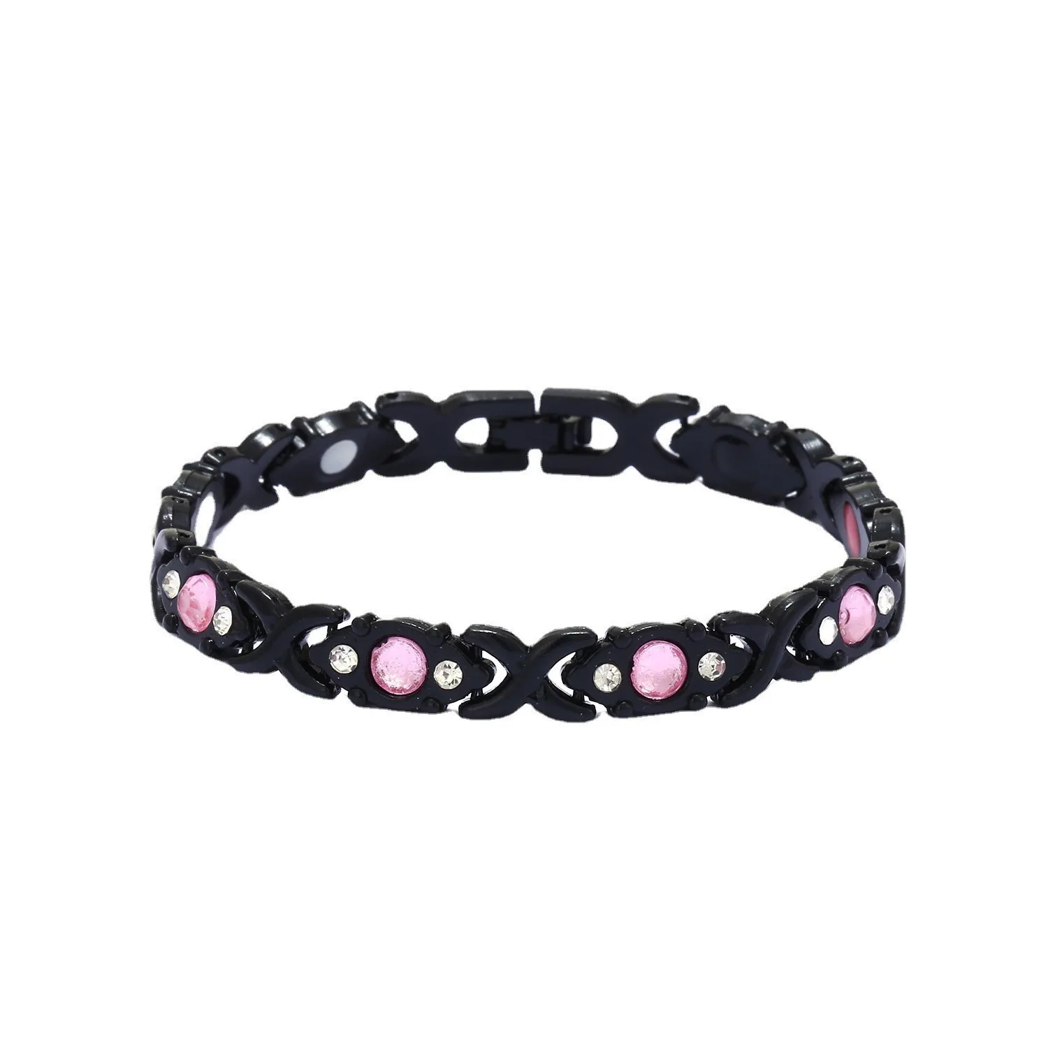 Fashionable detachable energy magnet bracelet with diamond magnetic bracelet beautiful gemstone good luck bracelet