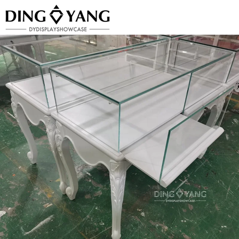 Strength Manufacturer Custom  High End Premium Glass Jewelry Showcase With Lighting , Ships Fully Assembled Lockable