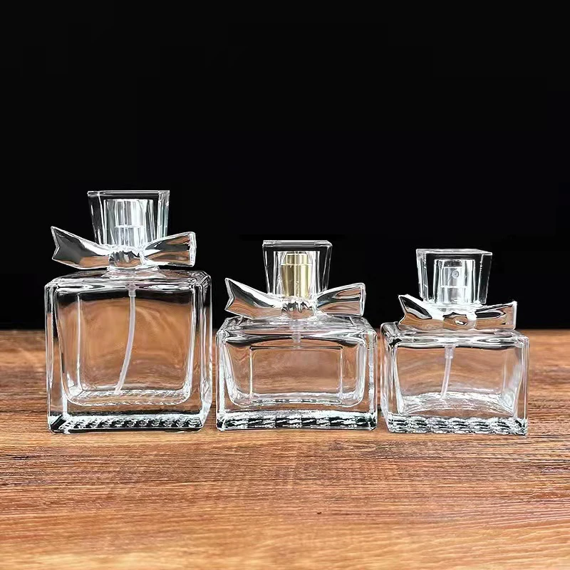 Modern Luxury 30Ml Square Round Crystal Spray Cap Perfume Bottle Empty Refillable Transparent Glass Bottle 50 Ml Perfume Bottle
