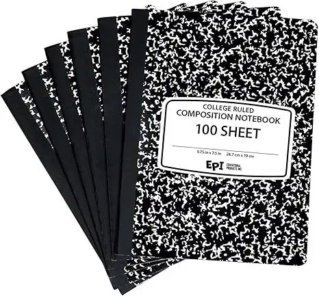 Composition Notebooks New Product Kids College Office Exercise School Book 200 Pages Black Marble Customized Exercise Books