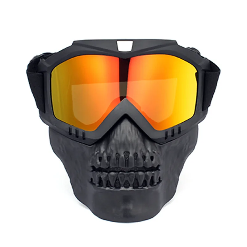 Custom detachable lightweight motocross riding cycling anti glare face mask glasses