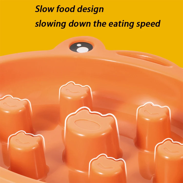 Frog Shaped Slow Food Bowl for Small Dogs and Cats Prevents Choking and Tipping Large Pet Bowl Utensils