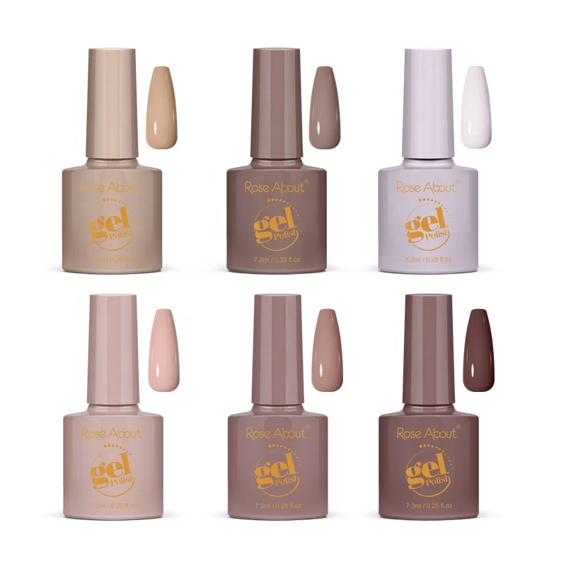 Rose About 7.3ml UV Nail Gel Polish Set Easy Soak Off UV/LED Long Lasting Gel Polish Kit