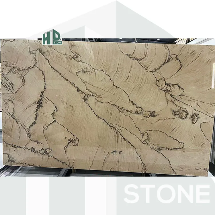 Luxury stone slab natural marble floor with black veins