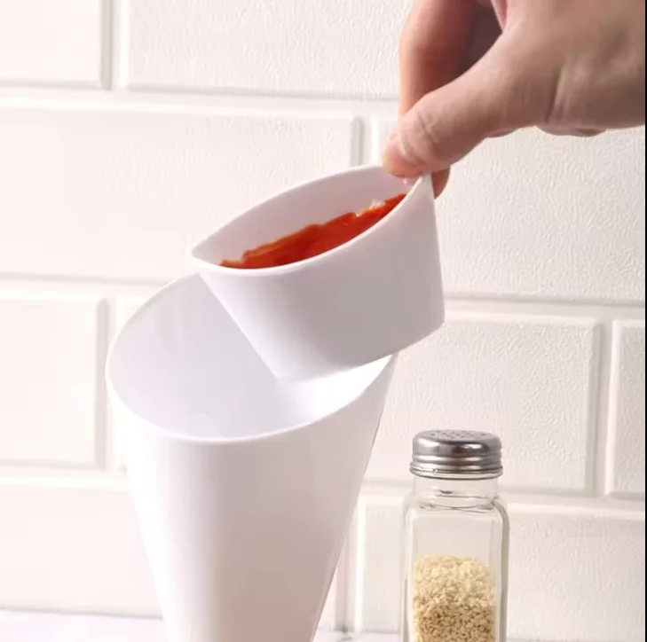 Multiple colors Kitchen Gadget silicone cup Kitchen Potato Tool Tableware Reusable French fries cup plastic party cup