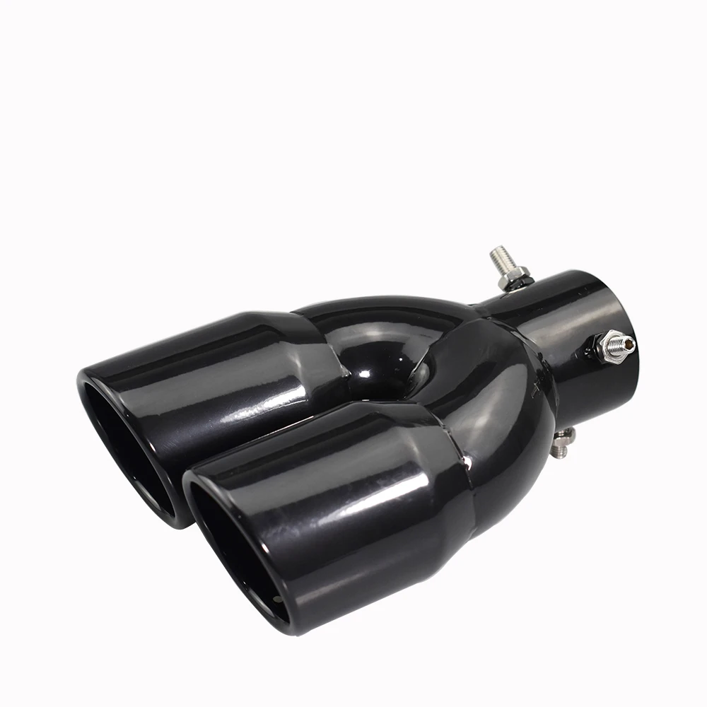 Dual Exhaust Tip Hot Sale Stainless Steel  Double Layer Exhaust Pipe Screws on Universal Diesel Exhaust Tip for Car Modification