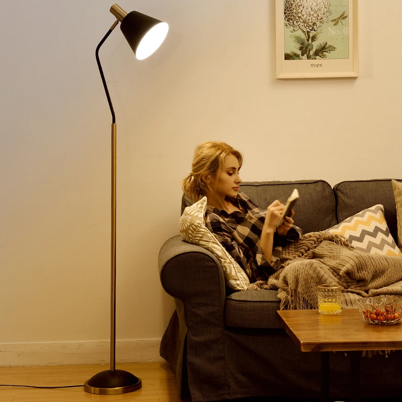 modern high quality custom nordic hotel living room living room simple black gold floor lamps standing standard lamp