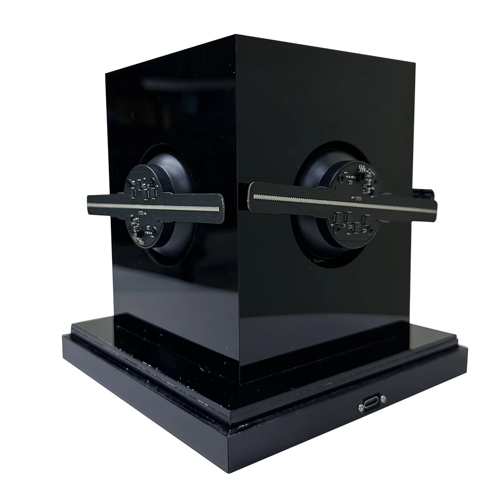 New Two blades*4 Hologram Fan Screen Synchronization Holographic Fan App Control Hologram Projector With Acrylic Display Case