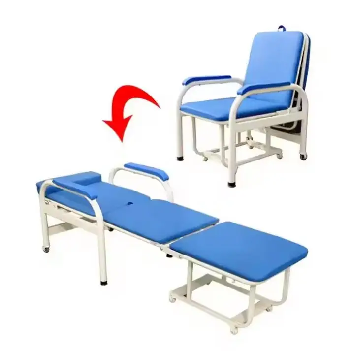 EU-AC511 Cheap Price Hospital Ward Bedside  Attendant Bed Medical Escort Folding Chair