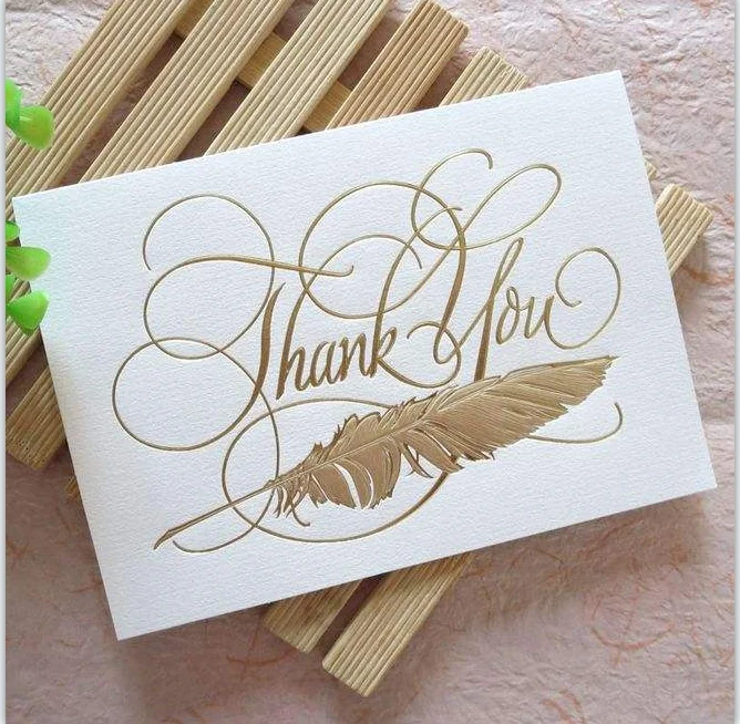 
Custom Romantic Letter Printed Gift Thank You Card Folded Paper Card 