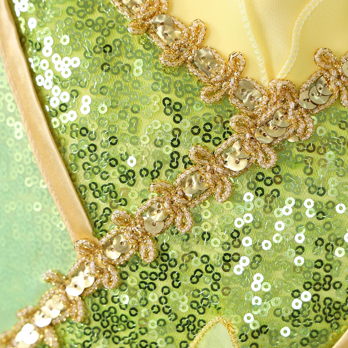 Tiana Princess Dress Girls Halloween The Princess and the Frog Fairy Green Dress Children Birthday Party Costume