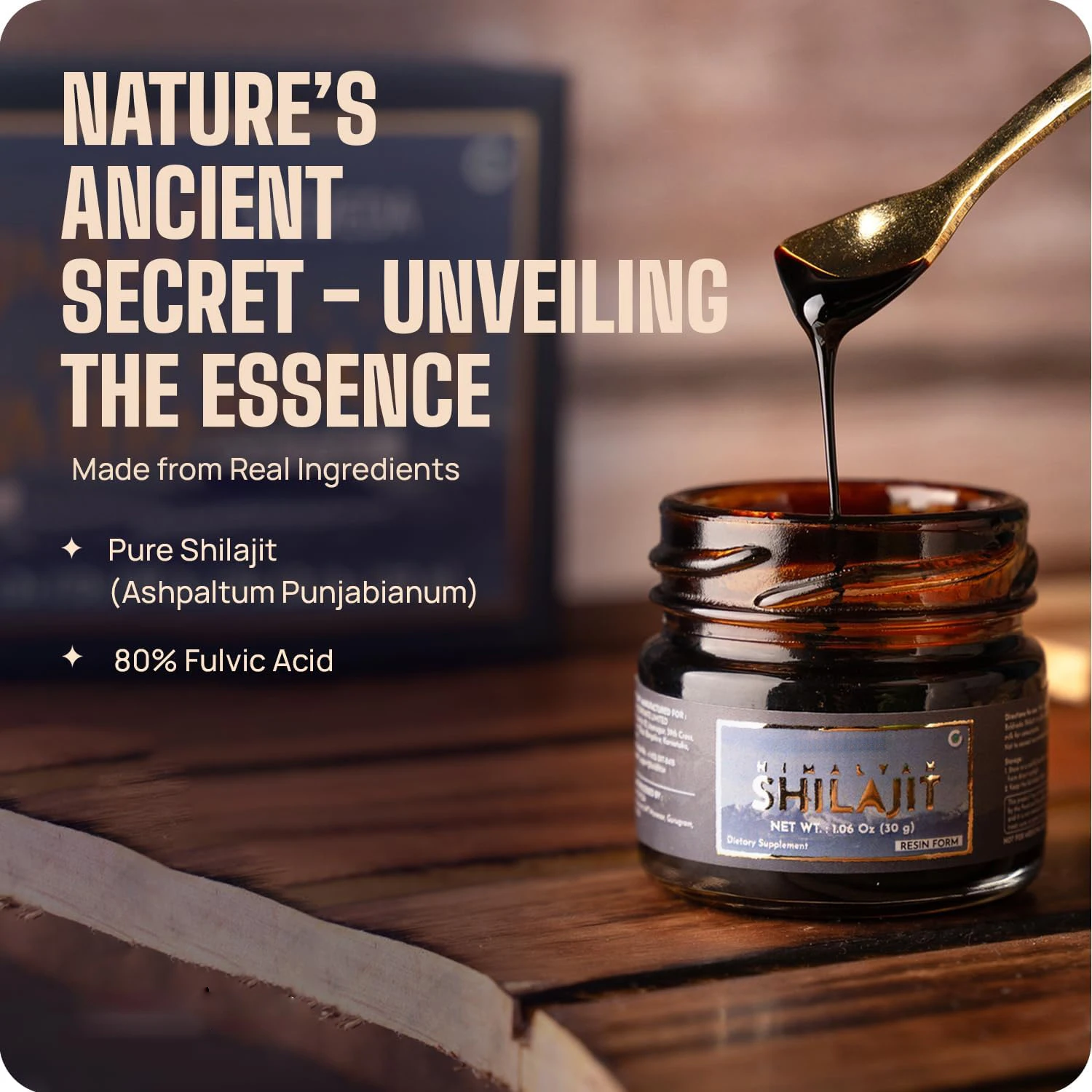 OEM/ODM 100% Pure Shilajit Resin with Rich Humic Fulvic Acid Himalayan Shilajit Resin