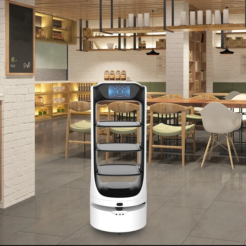  Artificial Intelligence Autonomous Navigation Service Robot is Used for Hotel Restaurant Bar