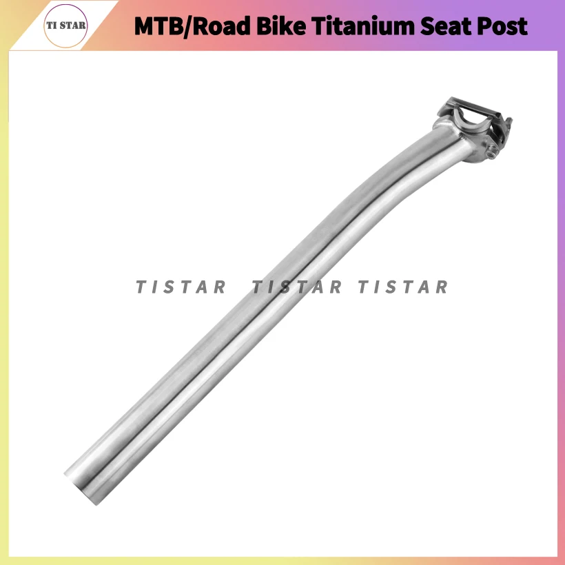Titanium Bike Seatpost 27.2mm/31.6mm Length 350mm for Mountain MTB Bikes Road Bicycle Lightweight Ti Seat Posts TI Star