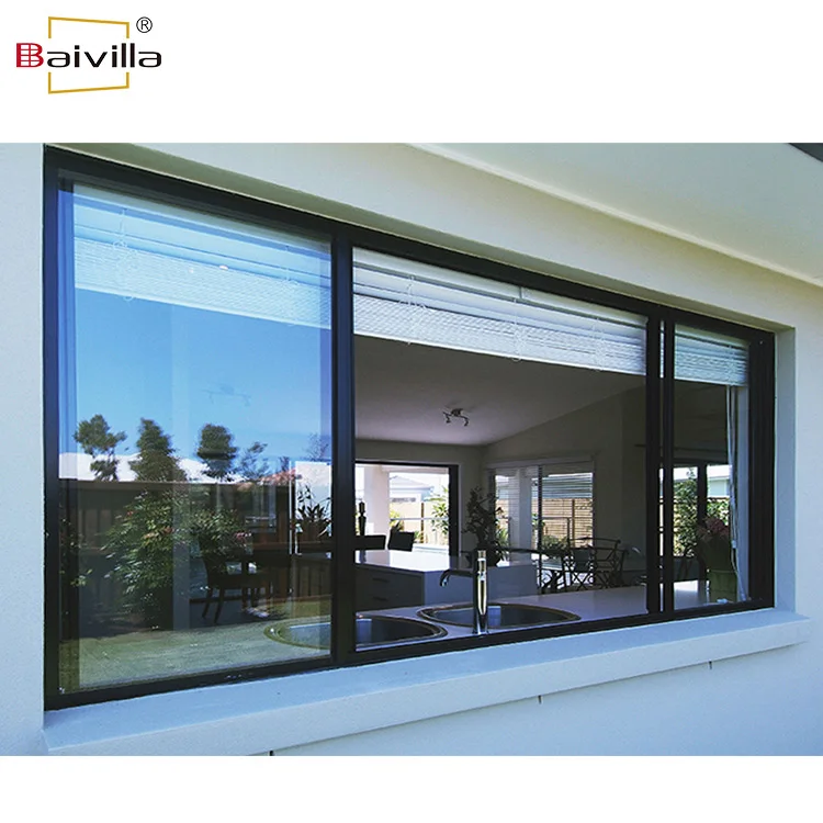 Hot Sale Aluminium Double Tempered Reflective Glass Sliding Windows