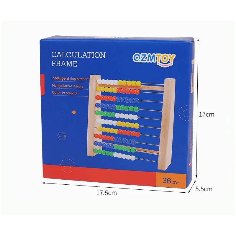 Rekenrek 100-Bead Wooden Frame Abacus For Kids Math (Ages 5+), Individual Student Counting Frame, White & Red Color Coded Beads