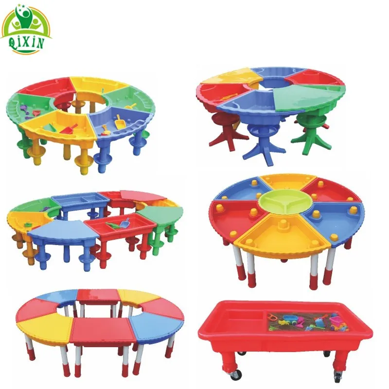 Coloful kids DIY toys plastic round sand and water table for children game