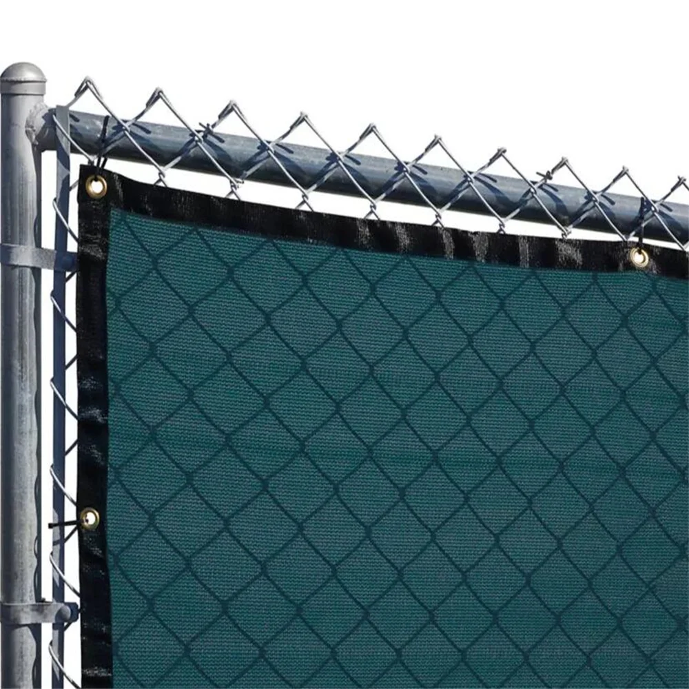 HDPE Dark Green Privacy Protection Fence Screen with Grommets, 2*10m 2*15m Tennis Court Windproof Screen