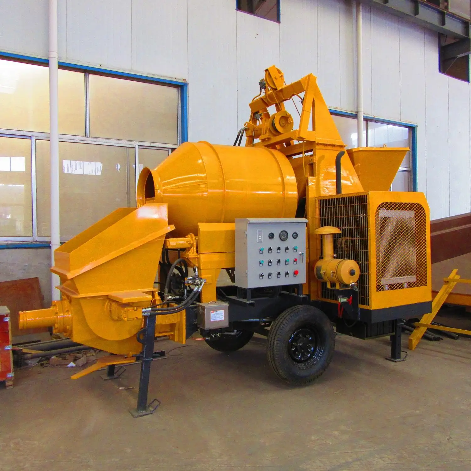 MINLE Factory 20M3/H Diesel Engine Concrete Trailer Pumps/Small Concrete Pump Mini Pumpcrete Machine