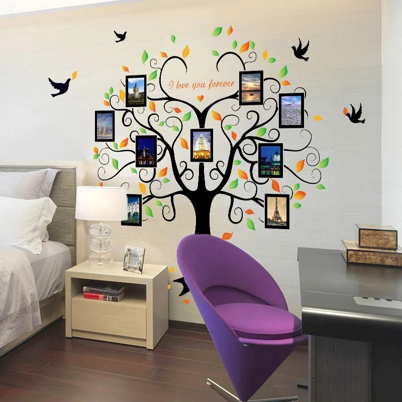 SK2010AB Family  Removable Home Decor Photo Frame Tree Wall Sticker