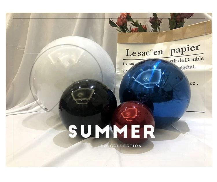 Red Blue Golden Colors Large Hollow Steel Sphere Stainless Steel Hollow Ball  Garden Gazing Metal Steel Hollow Balls